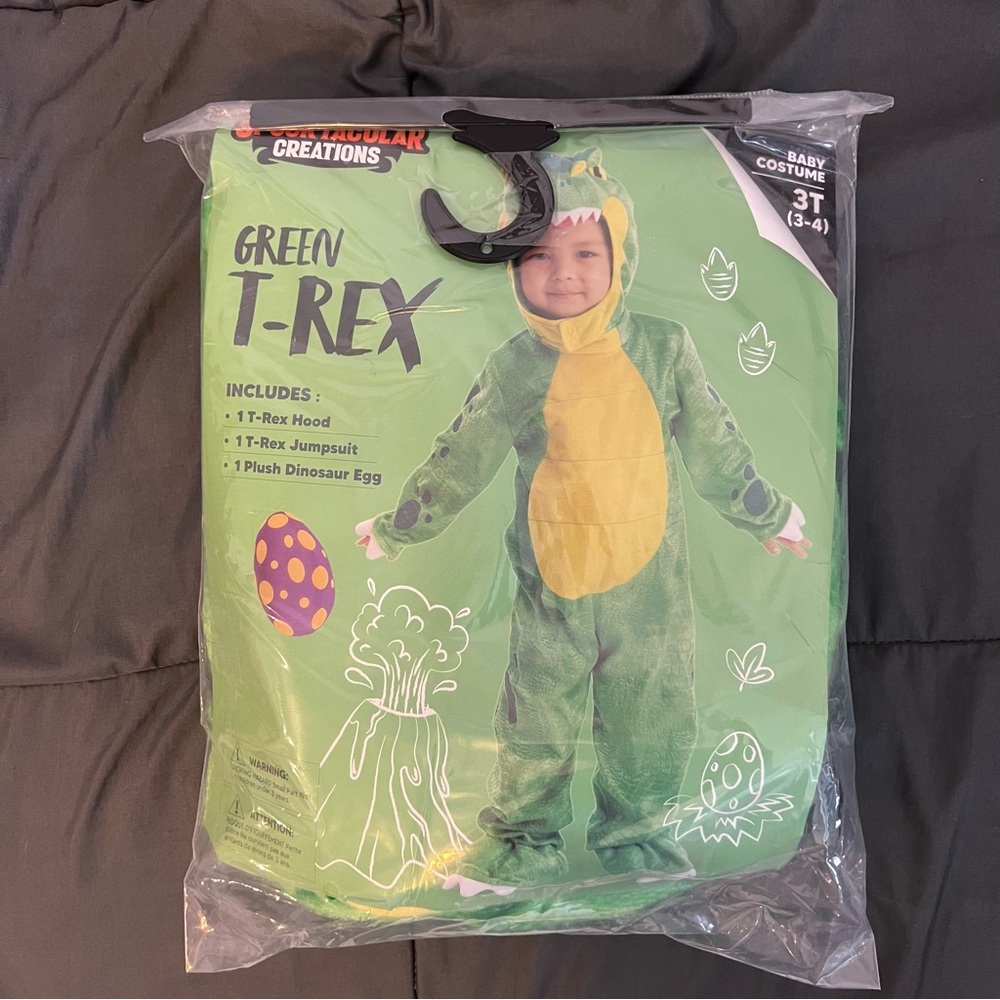 NWT 3T T-Rex Costume, Dinosaur Jumpsuit for Halloween Dress Up Party